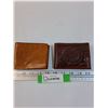 Image 1 : (2) Leather Mens Wallets: Aztec Theme & Tanned Hue