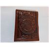 Image 4 : (2) Leather Mens Wallets: Aztec Theme & Tanned Hue