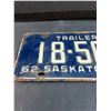 Image 2 : Saskatchewan 1962 Trailer License Plate