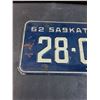Image 2 : Saskatchewan 1962 License Plate