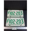 Image 1 : (2) Saskatchewan License Plates - Farm Plates - 1968
