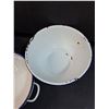 Image 4 : (3) Enamel Asian Themed Basin Bowls - Assorted Sizes