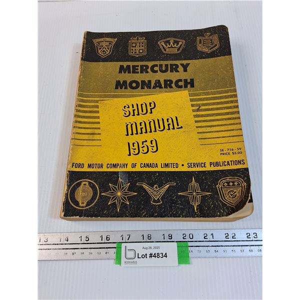 Mercury Monarch Shop Manual - 1959