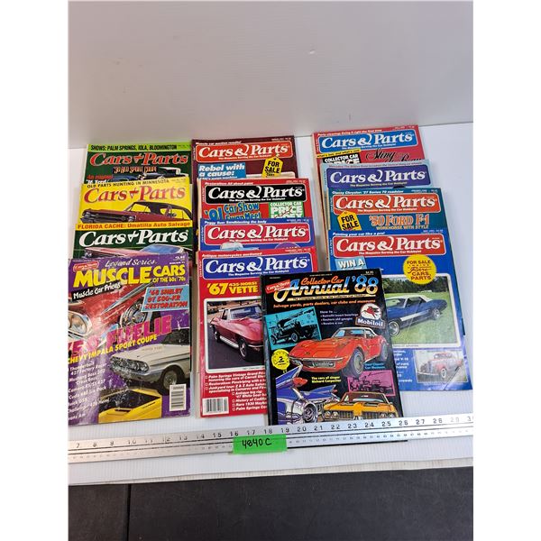 (12) Cars & Parts Magazines, (1) Collector Car 1988 Edition Magazine