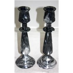 2 Marble Candle Holders