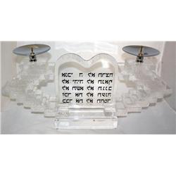 The Ten Commandments in Hebrew Candle Holder
