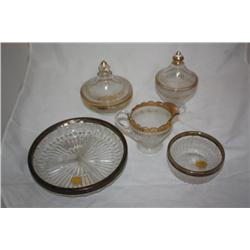 Lot-- Silver Plated Crystal, Gold Plated Glass