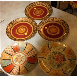 Set of 5 Designed Plates