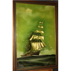 Framed Painting of Ship