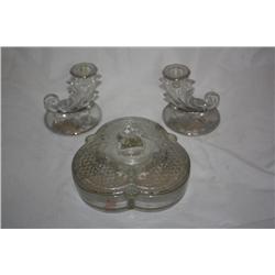 Silver Lined Candle Holders & Box