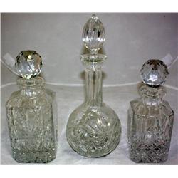 3 Brilliant Crystal Decanters