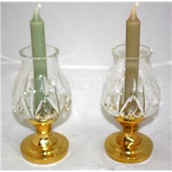 Crystal & Brass Candle Holders