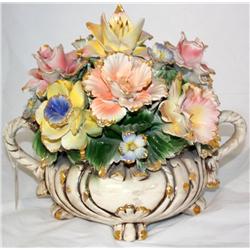 Capodimonte Piece--Flowers in Flowerpot