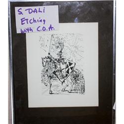 S. Dali Etching with C.O.A.