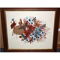 Framed Stitches Art of Flowers