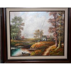 Framed Oil of Forest