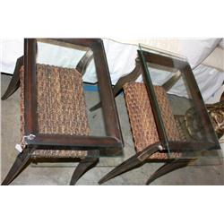 2 Glass Top End Tables