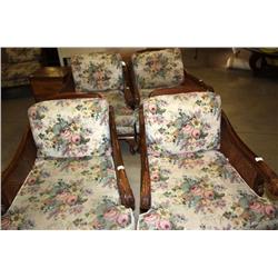 Set of 4 Flower designed chairs