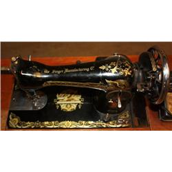 Antique Singer Sewing Machine & Table