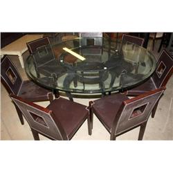 Glass Table and 7 Chairs