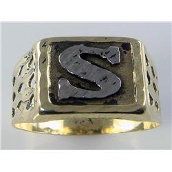 Men's Letter S Initial Ring