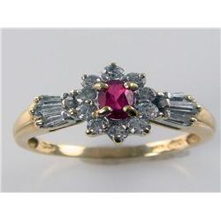 AAA Grade Burmese Ruby Ring w/Glass Stones