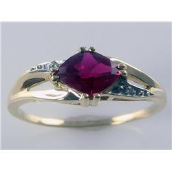 Grade AAA Synthetic Ruby Tourmaline & Diamond Ring
