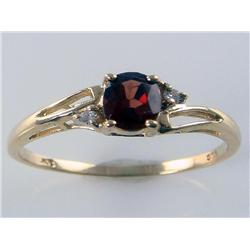 AAA Grade Garnet & Diamond Ring
