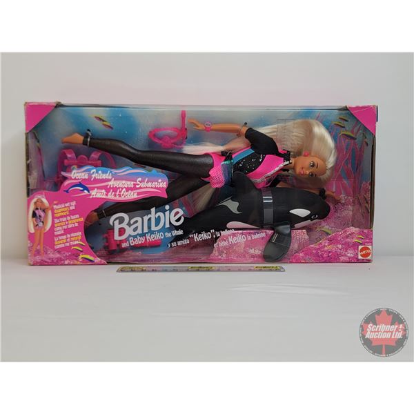 BARBIE : Ocean Friends : Barbie and Baby Keiko the Whale (1995) (#15428) (SEE PICS!)  (Listing & Des