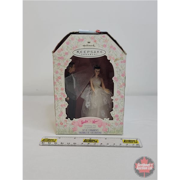 BARBIE : Hallmark : Keepsake Ornament : Barbie & Ken : Wedding Day (Set of 2 Ornaments) (1997) (#068