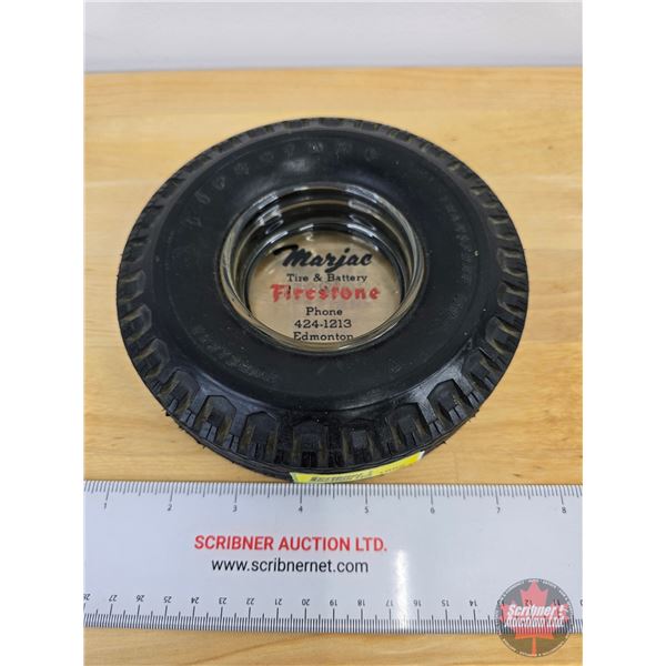 Firestone Tire Ashtray : Marjac Tire & Battery Edmonton (6-1/4" Dia)