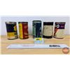 Image 4 : Baking Powder Tin Combo (5) :  ~ ROSE ~ Old Standard ~ Blue Willow (5-1/2"H x 3"Dia) ~ Shield ~ Egg-