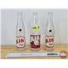 Image 1 : KIK COLA & KIK 5¢ : BOTTLES (3) - Clear (Red / White ACL) (9"H)