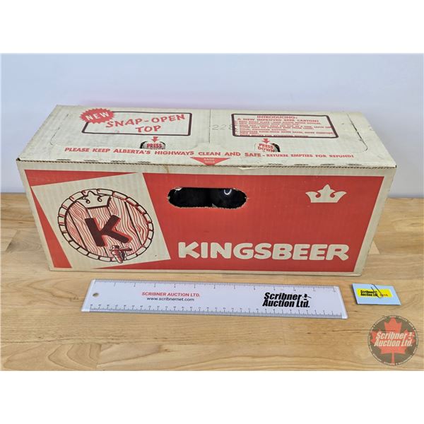 KINGSBEER Case with 12 Empty Bottles (Case Measures: 6-3/4"H x 16"W x 5-3/4"D)