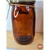 Image 3 : Brown Glass Collector Combo:  ~ White Horse Bottle (10-1/2"H) ~ Longlife Jar