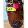Image 8 : Brown Glass Collector Combo:  ~ White Horse Bottle (10-1/2"H) ~ Longlife Jar