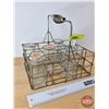 Image 1 : Wire Bottle Carrier with 6 Dairy Bottles (Variety) (Carrier Measures: 9-1/2"H x 10"W x 8"D)