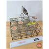 Image 2 : Wire Bottle Carrier with 6 Dairy Bottles (Variety) (Carrier Measures: 9-1/2"H x 10"W x 8"D)