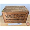 Image 2 : MAGIC BAKING POWDER Wood Crate with Lid (Paper Label) (12-1/4"H x 13"W x 19-3/4"D)