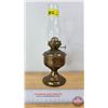 Image 1 : Coal Oil Lamp : Brass Base (Total Measures w/Chimney : 9-1/2"H)