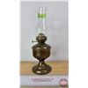 Image 3 : Coal Oil Lamp : Brass Base (Total Measures w/Chimney : 9-1/2"H)