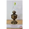 Image 4 : Coal Oil Lamp : Brass Base (Total Measures w/Chimney : 9-1/2"H)