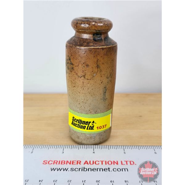 Stoneware Ink Bottle (Measures: 4"H x 1-1/4"Dia) (Consignor Note: Inkwell 1899)