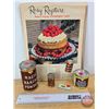 Image 1 : MAGIC BAKING POWDER Collector Combo: Tins (3) & Advertisement (Ad Measures: 14-1/2" x 10-3/4") (Tall