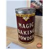 Image 4 : MAGIC BAKING POWDER Collector Combo: Tins (3) & Advertisement (Ad Measures: 14-1/2" x 10-3/4") (Tall