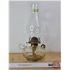 Image 3 : Coal Oil Finger Lamp : Clear Glass (Total Measures w/Chimney : 12-1/2"H)