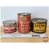 Image 2 : Coffee Tin Combo (3): BRAID'S BEST ; MORSES ; SANKA (Tallest Measures: 5-1/2"H x 4-1/4"Dia)