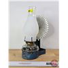Image 1 : Coal Oil Lamp with wall Mount & Reflector (Frosted Chimney) (Total Measures w/Chimney in Bracket : 1