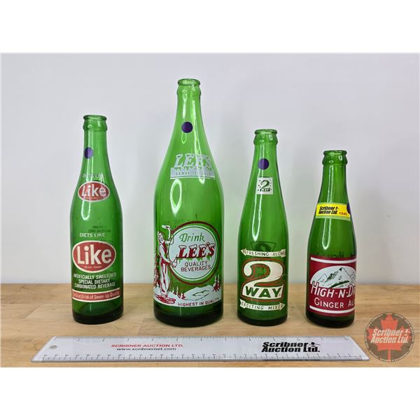 Green Bottle Combo (4): All Red/White ACL ~ Like ~ Lee's (Tallest : 11"H) ~ 2-Way ~ High-N-Dry