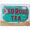 Image 1 : Single Side Tin Sign : RED ROSE TEA (Embossed) (15"H x 25"W)